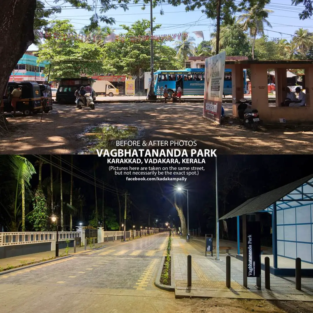 Before and after Vagbhatananda Park