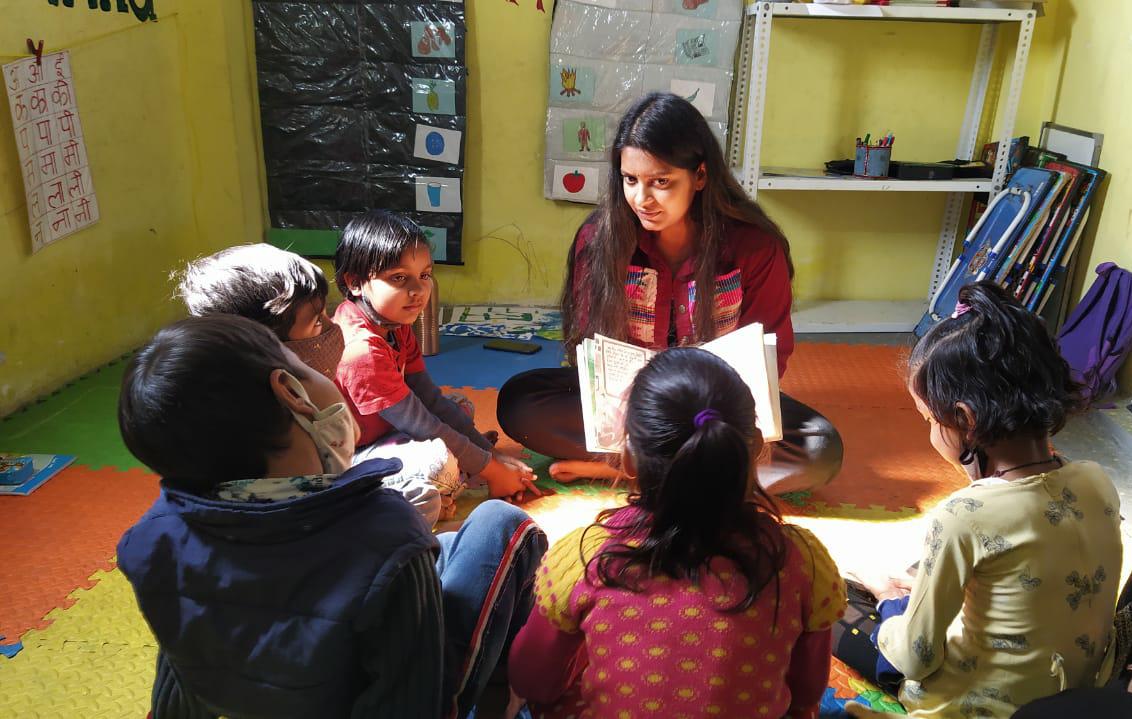 Nupur Bhardwaj at lecin centre teaching kids  