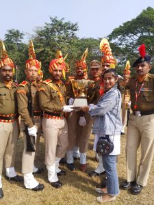 Mrigashree Baruah with NCC cadets 