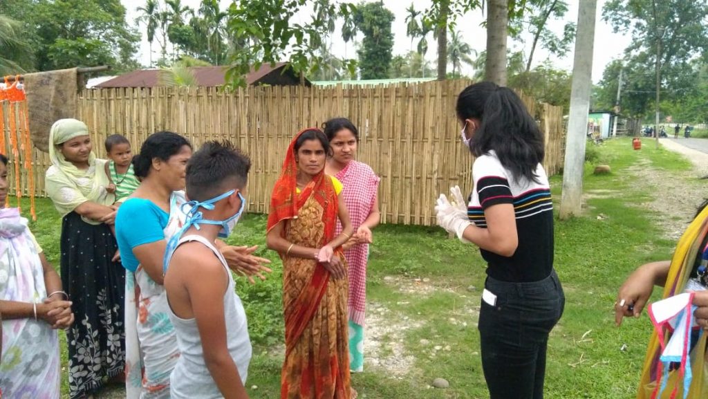 Mrigashree Baruah at ground level interacting with localities for awareness 
